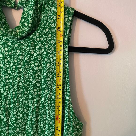 NWT Free People Green Floral Mini Dress Halter High Neck Women's size Medium - Picture 10 of 11